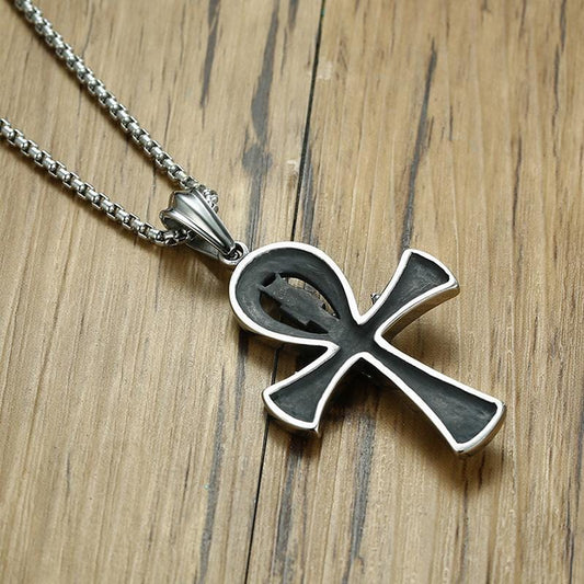 Stainless Steel Ankh Cross Neckalce