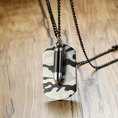 Stainless Steel Camouflage Tag Necklace