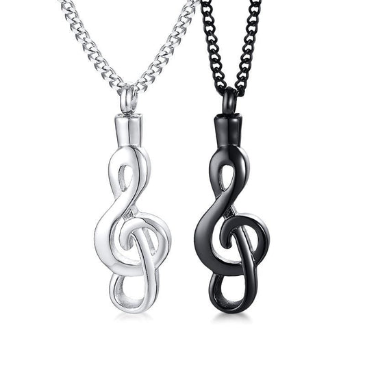 Stainless Steel Clef Urn Necklace