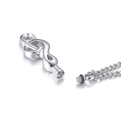 Stainless Steel Clef Urn Necklace