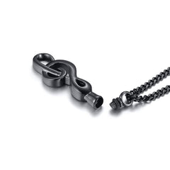 Stainless Steel Clef Urn Necklace