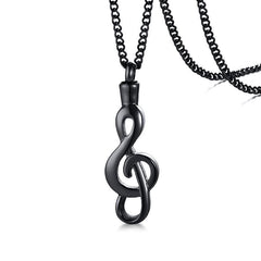 Stainless Steel Clef Urn Necklace
