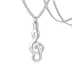 Stainless Steel Clef Urn Necklace