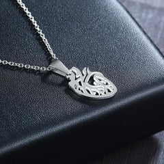 Stainless Steel Laser Cut Heart Necklace For Women
