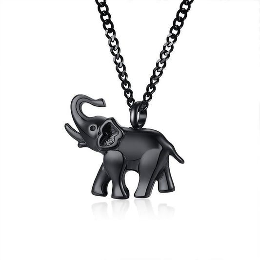 Steel Elephant Urn Necklace