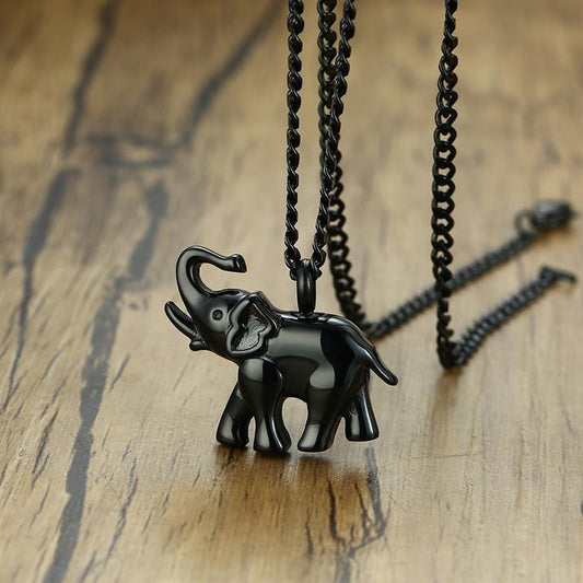 Steel Elephant Urn Necklace