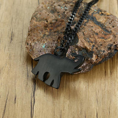 Steel Elephant Urn Necklace