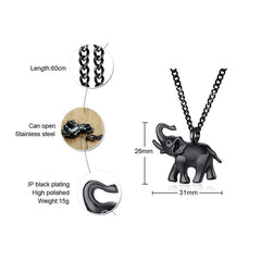 Steel Elephant Urn Necklace