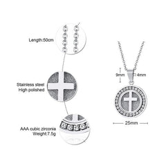 Steel Cross Necklace Womens