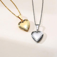 Steel Heart Shape Custom Photo Frame Necklace