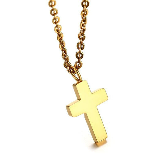 Womens Gold Cross Necklace With Star