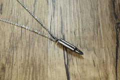 Stainless Steel Bullet  Necklace