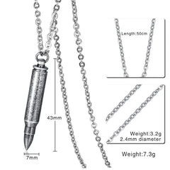 Stainless Steel Bullet  Necklace