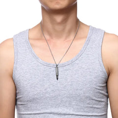 Stainless Steel Bullet  Necklace