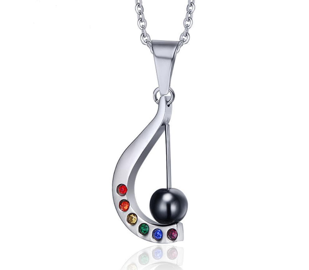 Stainless Steel Hematite Pride Necklace