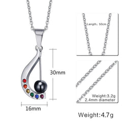 Stainless Steel Hematite Pride Necklace