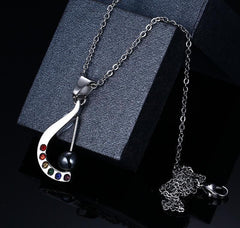 Stainless Steel Hematite Pride Necklace