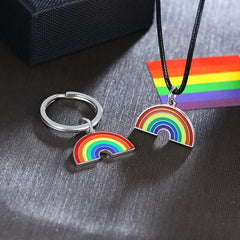 Stainless Steel Rainbow Keychain