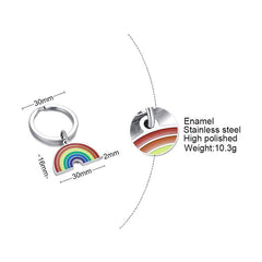 Stainless Steel Rainbow Keychain
