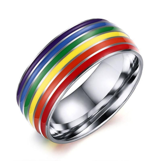 Stainless Steel Rainbow Ring