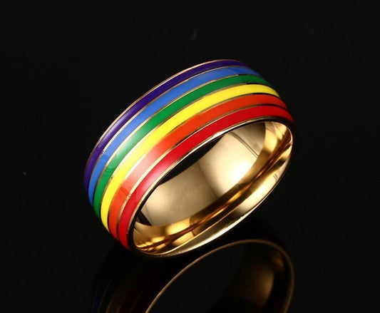 Stainless Steel Rainbow Ring