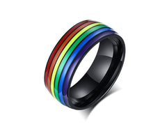 Stainless Steel Rainbow LGBT Pride Ring