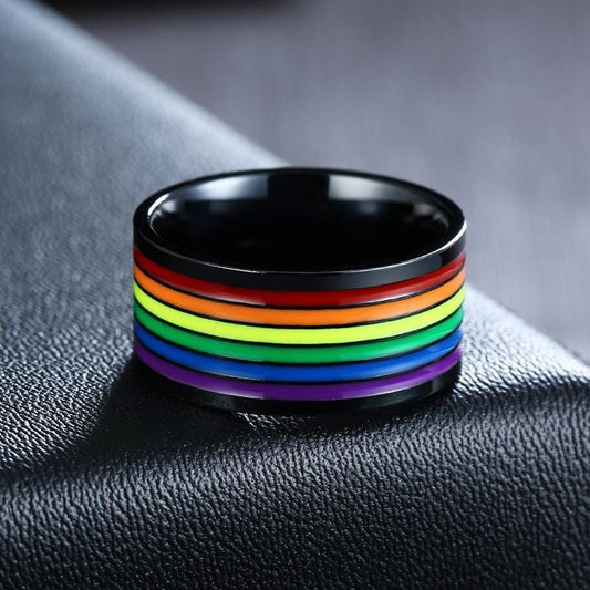 Stainless Steel Pride Rainbow Ring