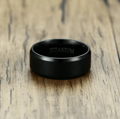 Titanium Mens  Wedding  Ring Black