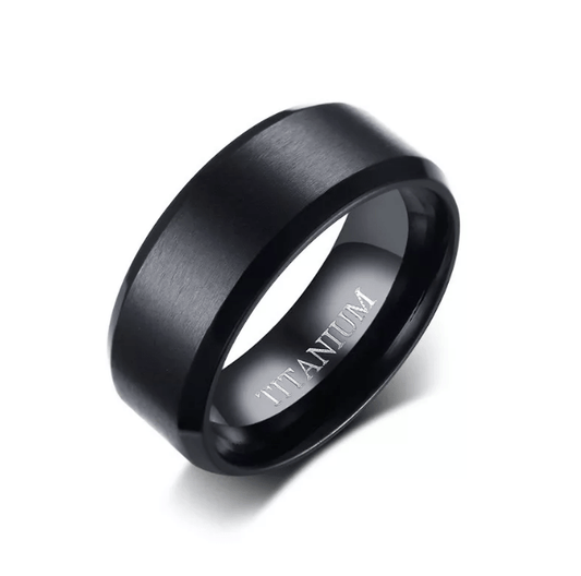 Mens  Titanium  Wedding  Ring Black