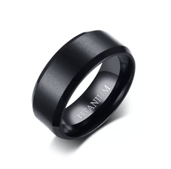 Mens  Titanium  Wedding  Ring Black