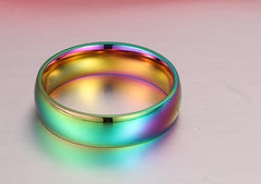 Stainless Steel Rainbow Pride Ring