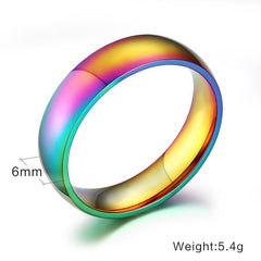 Stainless Steel Rainbow Pride Ring