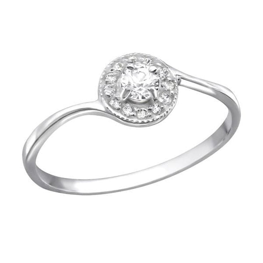 Unique Silver Ring With Cubic Zircons