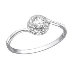 Unique Silver Ring With Cubic Zircons
