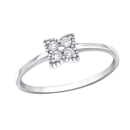 Silver Sparkling Cubic Zirconia Ring
