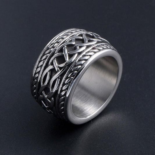 Stainless Steel Mens Biker Ring