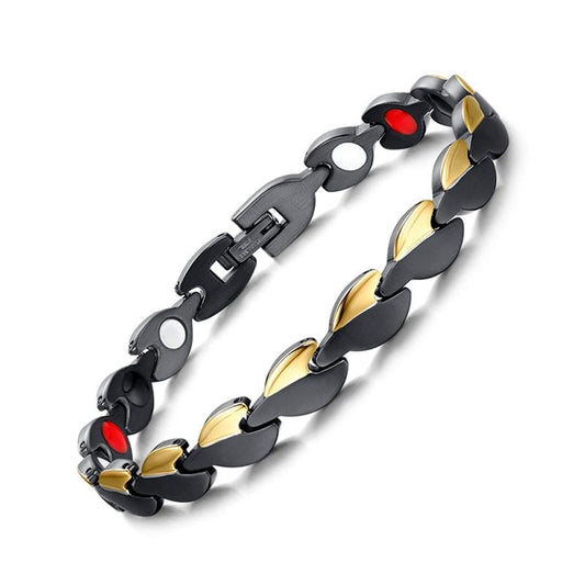 Steel Black Gold Two Tones Magnetic  Bracelets