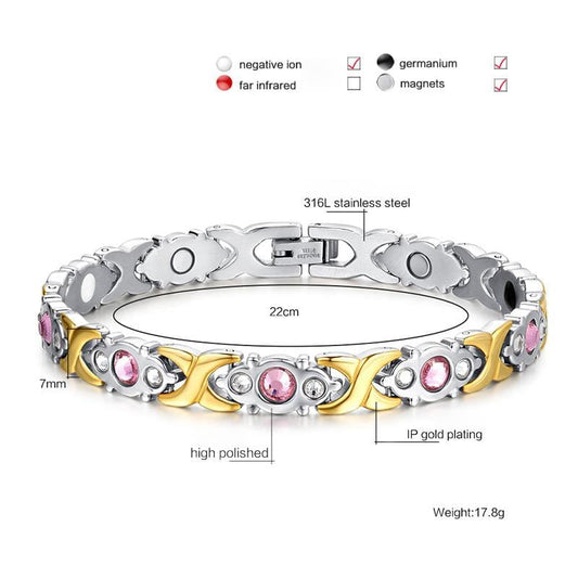 Stainless Steel Silver and Gold Magnetic Bracelets for Women