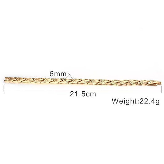 Stainless Steel Gold Mens Magnetic Bracelet