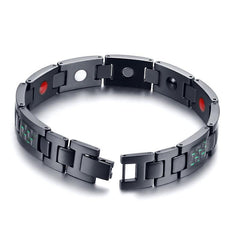 Stainless Steel Black Green  Magnetic Bracelet for Mens