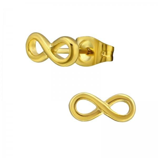 Gold Steel Stud Earrings