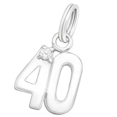 Silver "40" Charm