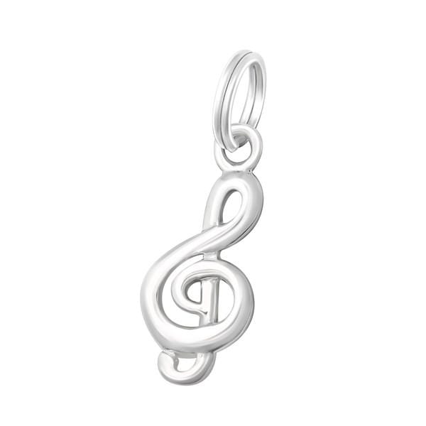 Silver Treble  Clef Split Ring Charm