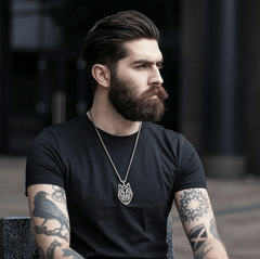Wolf Silver Necklace for Men