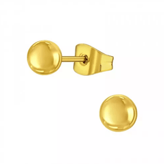 Steel Gold Ball Stud Earrings