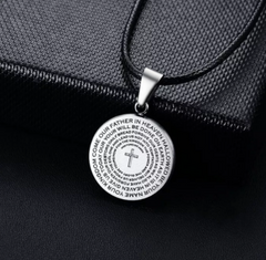 Steel Prayer Cross Necklace