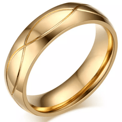 Steel Gold Infinity Wedding Engagement Ring for Couple