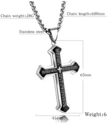 Mens Bible Verse Cross Necklace
