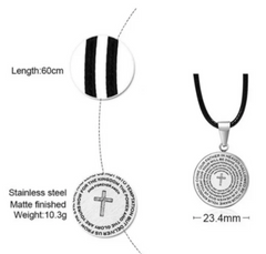 Steel Prayer Cross Necklace