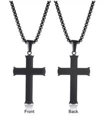 Steel Black Cross Pendant